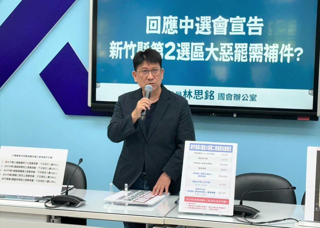 罷團灌水連署,中央刻意護航?!林思銘:中選會應依法宣告罷免案不成立 罷團灌水連署,中央刻意護航?!林思銘:中選會應依法宣告罷免案不成立
