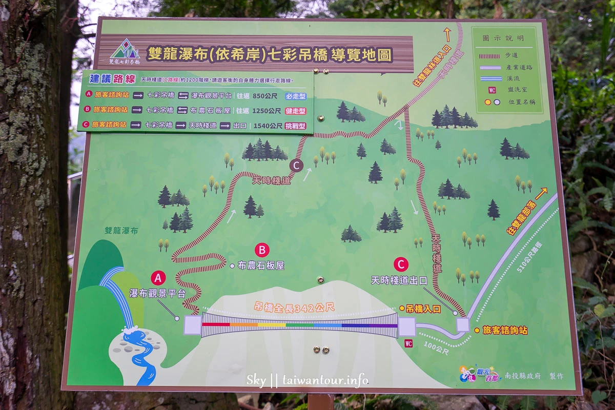 【南投雙龍瀑布七彩吊橋】完整攻略一日遊.預約接駁車！