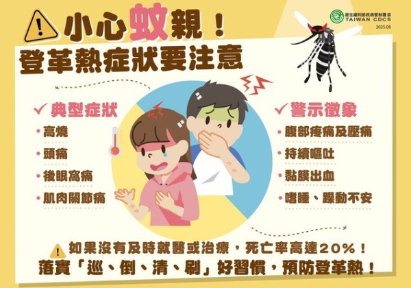 今年首起本土登革熱群聚現蹤高雄　疾管署籲：雨後落實防蚊