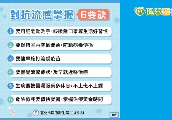 北市校園「類流感」疫情創新高！衛生局籲：接種疫苗降風險
