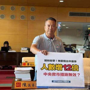 台中無薪假人數暴增12倍   議員示警關稅房市車市「三殺」