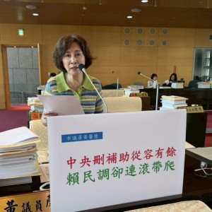 不滿中市府補助款遭大砍   中市議員黃馨慧痛酸中央