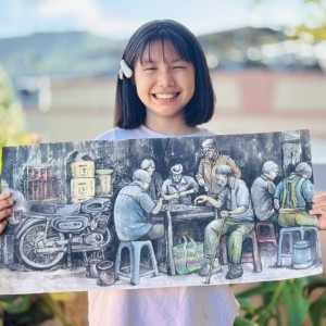 東信國小黃祺芮開心創作水墨畫 進軍全國美展奪佳作