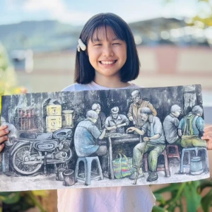 東信國小黃祺芮開心創作水墨畫 進軍全國美展奪佳作