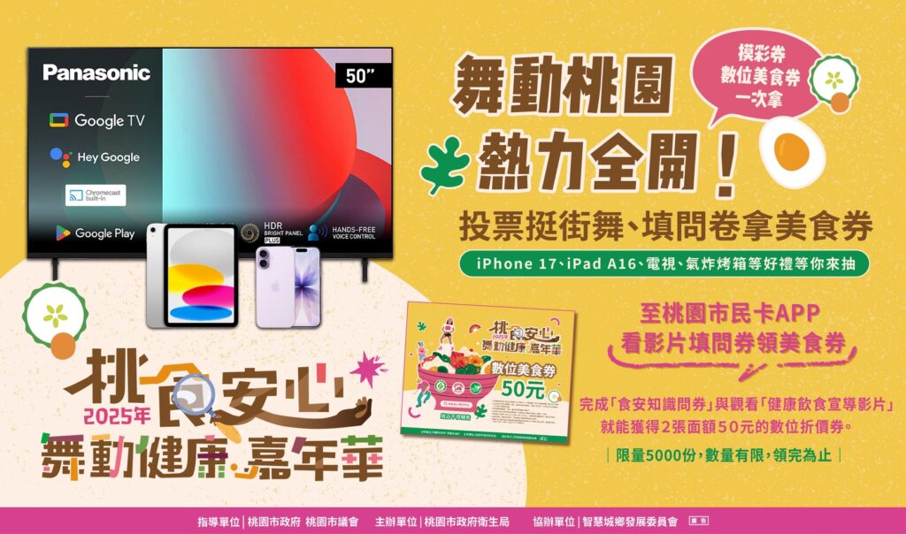 投票挺街舞、拿券吃美食！ 桃食安心舞動健康嘉年華11月10日起全民線上應援開跑！