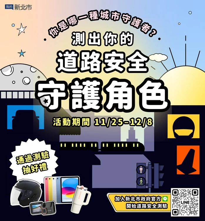 新北推出《你是哪種城市守護者？》  8大真實情境入題  測出你的「交通安全角色」！