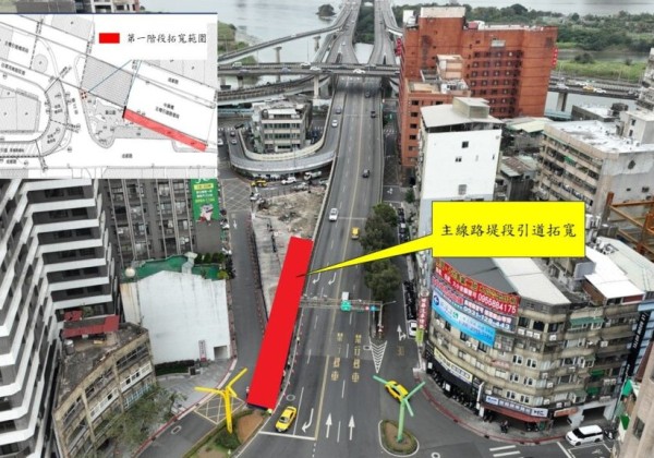 雙北協力降低交通衝擊　中興橋引道拓寬施工　