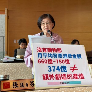 中市月平均消費發票750億   市議員張芬郁質疑購物節成效誇大
