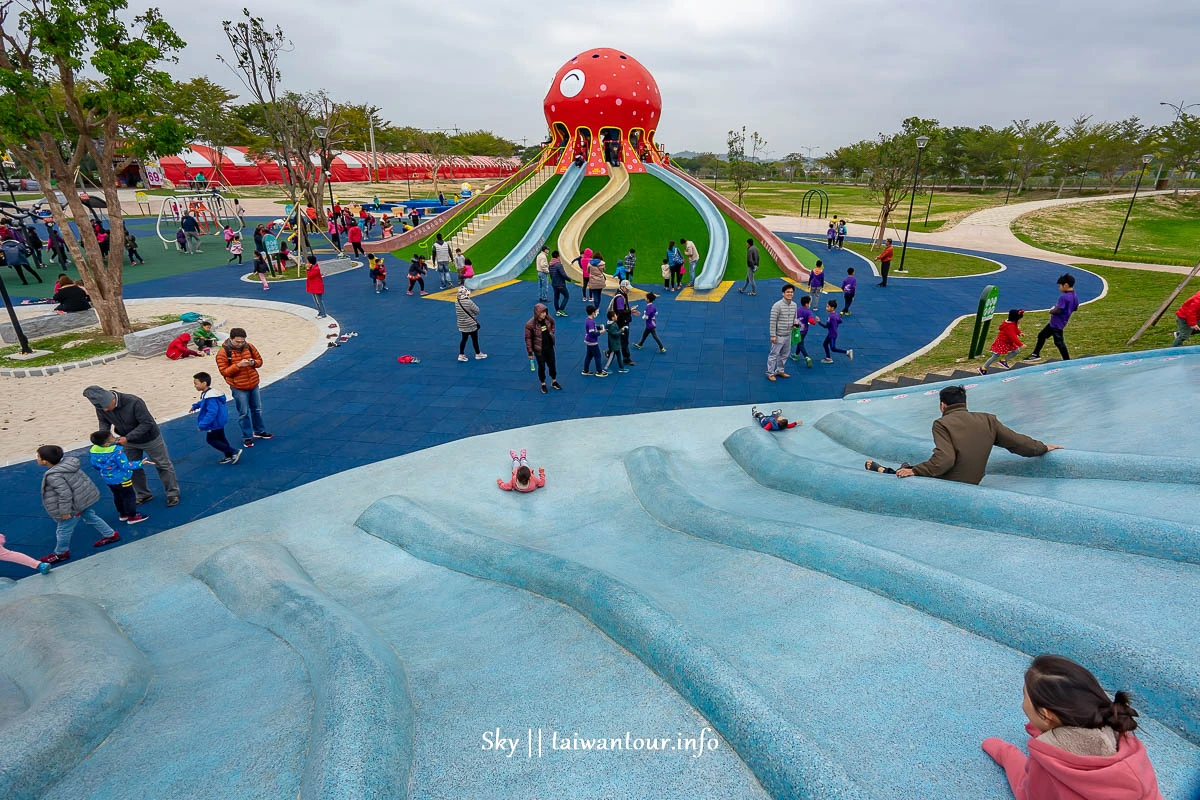 2019苗栗八爪章魚溜滑梯【貓裏喵親子公園】共融式遊樂場