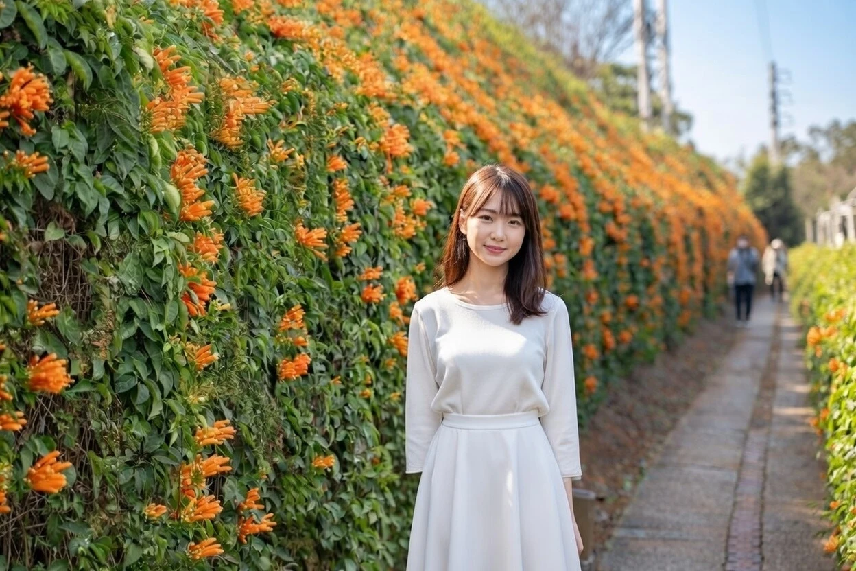 【銅鑼炮仗花海公園】苗栗櫻花和炮仗花牆 【銅鑼炮仗花海公園】苗栗櫻花和炮仗花牆