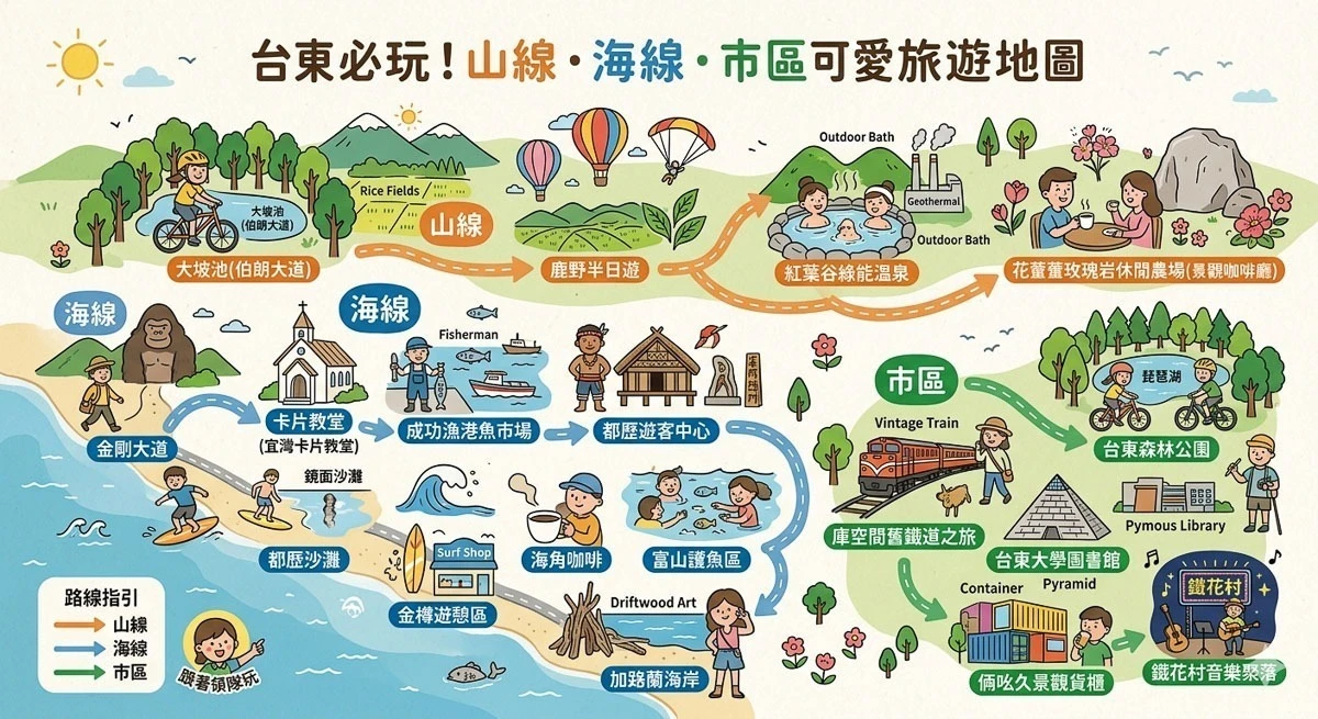 【2026台東景點地圖】台東最夯旅遊景點推薦一.二日遊 【2026台東景點地圖】台東最夯旅遊景點推薦一.二日遊