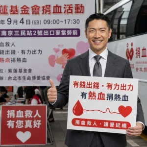 愛心律師陳曉鳴號召捐熱血　力挺紫蓮基金會9月大型公益捐血活動