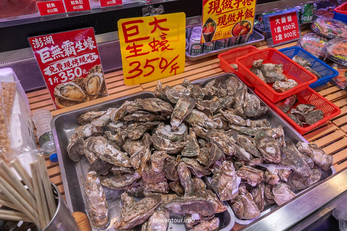 【李周生魚片．南寮漁港】竹風漁市開逛！李周生魚片高CP值必吃攻略、免費烤生蠔太爽啦